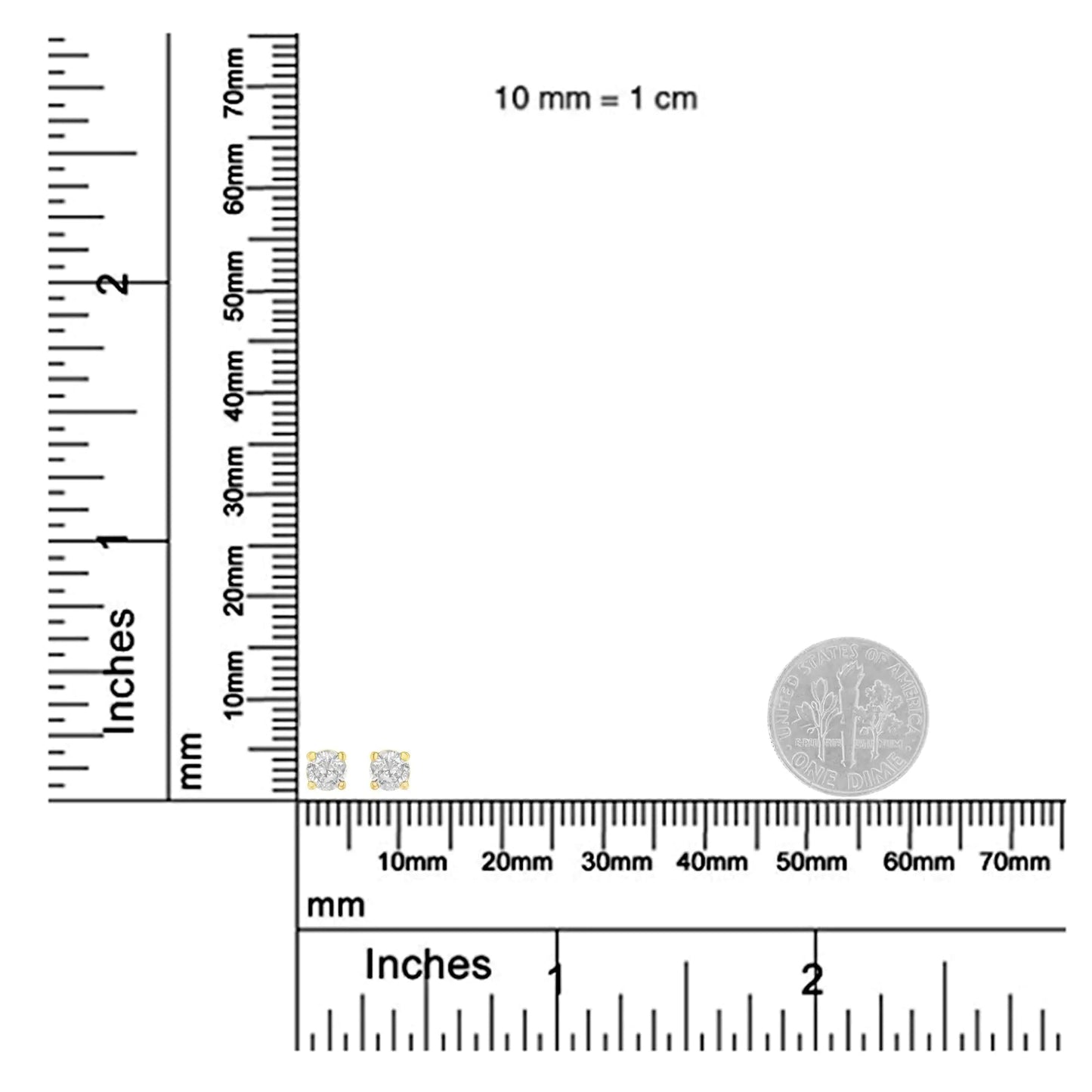 14K Gelbgold 1/2 Karat Rundschliff Diamant Solitär Ohrstecker (O-P Farbe, SI2-I1 Reinheit) WEM Support (www.WEM.support)