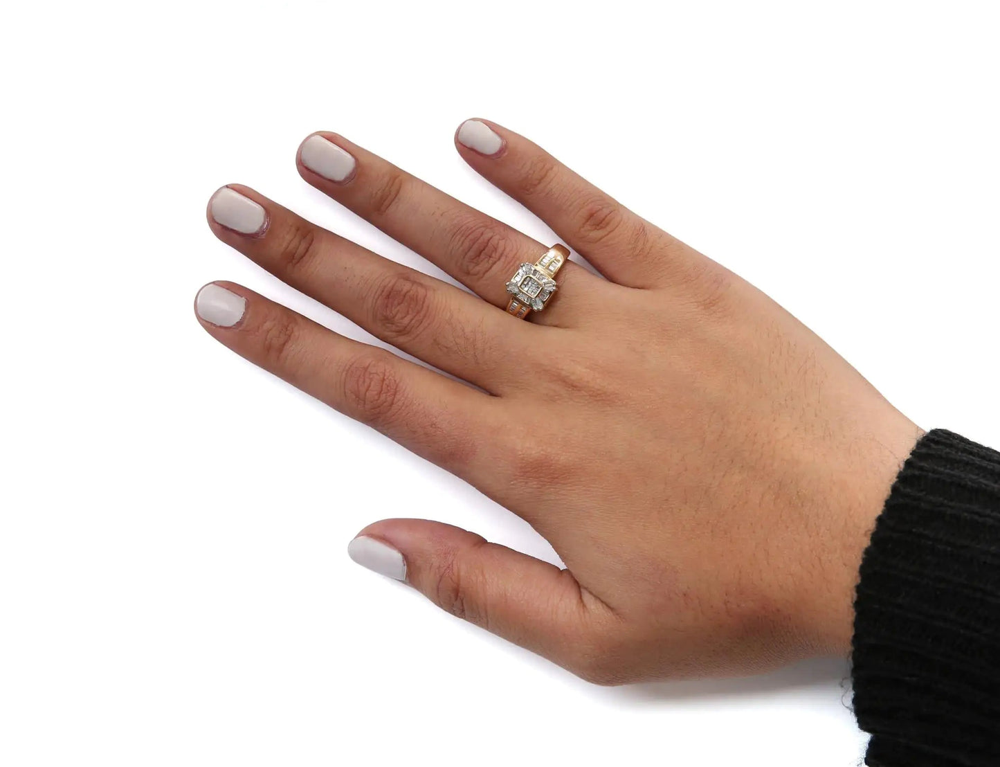 10K Yellow Gold 1/2 Cttw Diamond Composite and Halo Ring (H-I Color, SI1-SI2 Clarity) WEM Support (www.WEM.support)