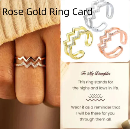 Adjustable Copper Heart Diamond Ring