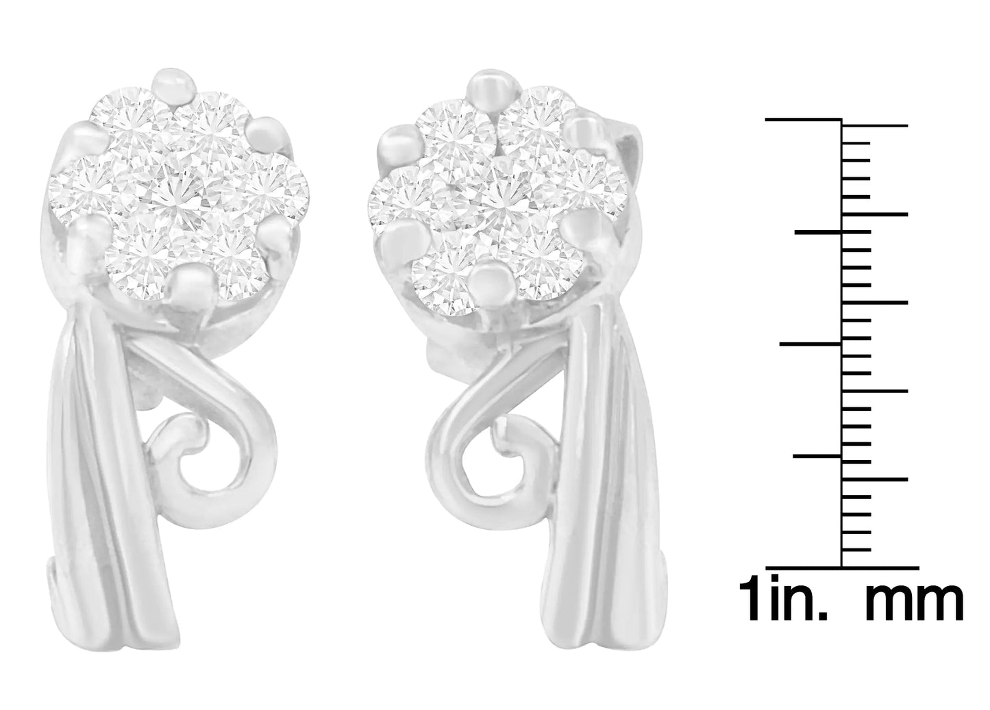14K White Gold 1/2 cttw Round Cut Diamond Earrings (H-I, I1-I2) WEM Support (www.WEM.support)