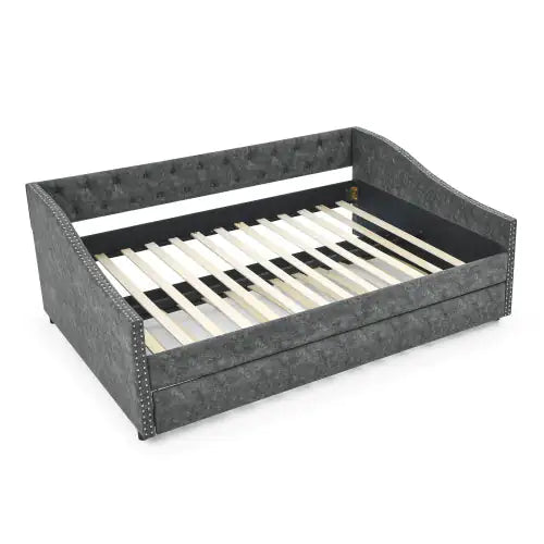 The Full-size Sofa Bed Features A Double-sized Upholstered Tufted Sofa Bed On Wheels Unavailable Platforms- Temu WEM Support (www.WEM.support)