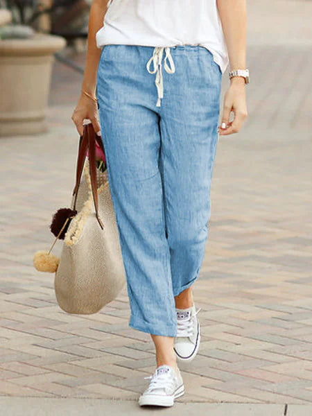 Women's Autumn Cotton Elastic Waist Pants WEM Support (www.WEM.support)