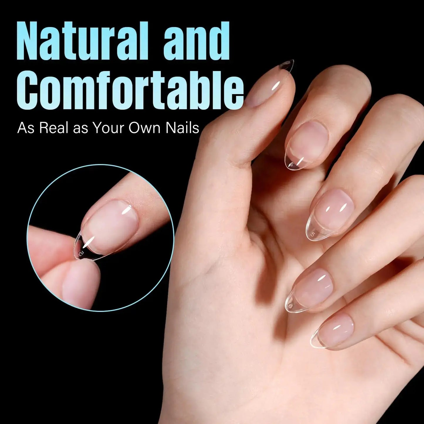TOMICCA Short Almond Nail Tips, 240Pcs Half Matte Soft Gel Nail Tips, 12 Sizes Acrylic Pre-Shaped Nails, Full Cover False Nails for Extension Nail My Store