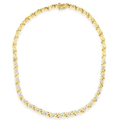 10K Yellow Gold 1 cttw Diamond Riviera Statement Pendant Necklace (J-K, I2-I3) WEM Support (www.WEM.support)