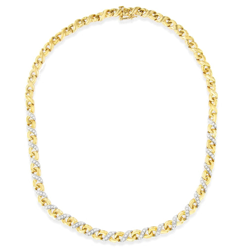 10K Yellow Gold 1 cttw Diamond Riviera Statement Pendant Necklace (J-K, I2-I3) WEM Support (www.WEM.support)
