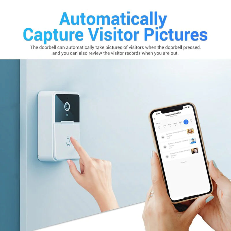 Wireless Security Smart WiFi Doorbell Intercom Video Camera Door Ring Bell Chime WEM Support (www.WEM.support)