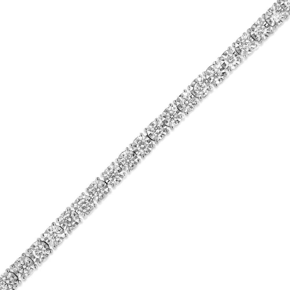 .925 Sterling Silver 3.0 Cttw Diamond Illusion-Set Miracle Plate Tennis Bracelet (I-J Color, I3 Clarity) - 7" WEM Support (www.WEM.support)