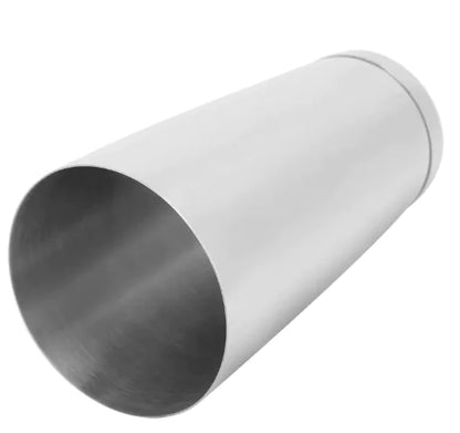 Stainless steel tube with brushed finish on a white background
