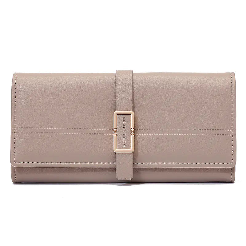 Tri-fold Clutch with Long Metal Buckle Design HejK.com Marketplace LLC