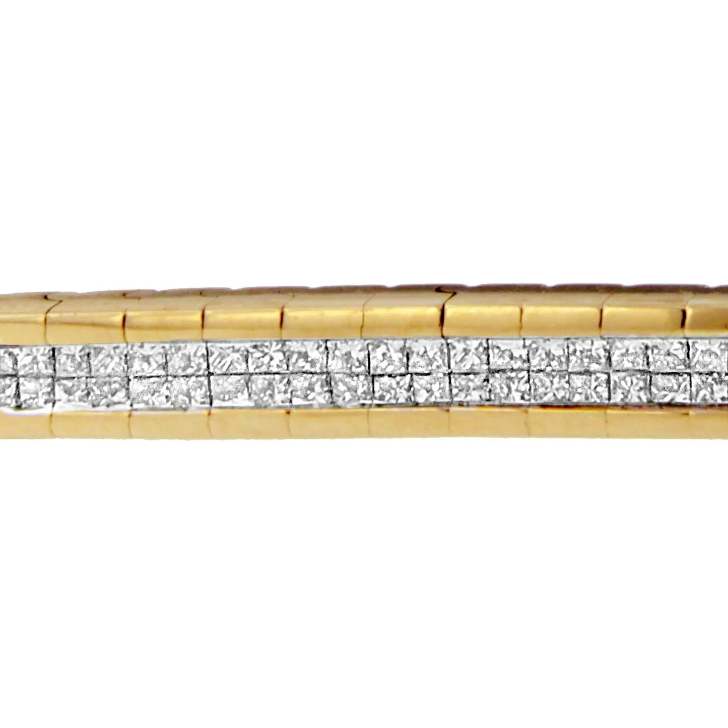 14K Yellow Gold Princess-Cut Diamond Banded Bracelet (1.10 cttw, G-H Color, SI1-SI2 Clarity) WEM Support (www.WEM.support)