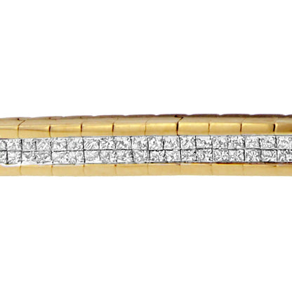 14K Yellow Gold Princess-Cut Diamond Banded Bracelet (1.10 cttw, G-H Color, SI1-SI2 Clarity) WEM Support (www.WEM.support)