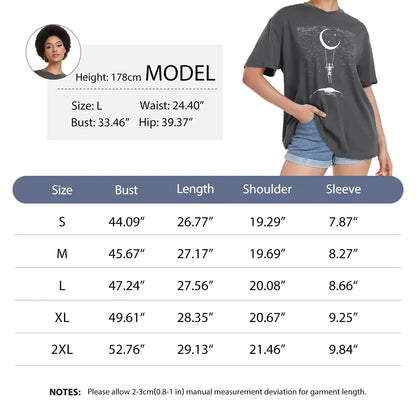 Womens Oversized Tshirt Graphic Tees Crew Neck Summer Short Sleeve Loose Fit Tops Medium Black Red Letters My Store