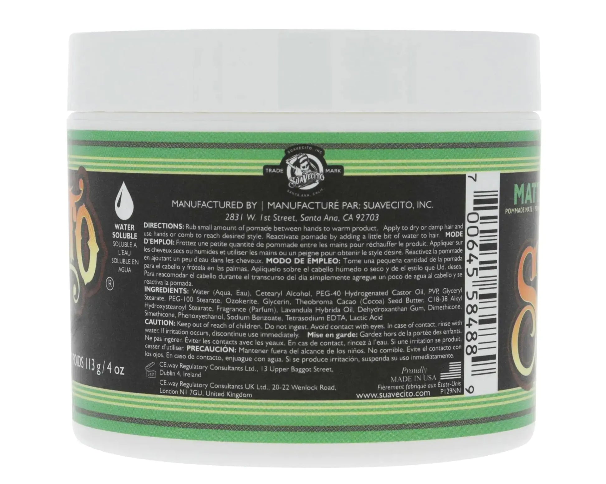 Suavecito Matte Hair Pomade (No Shine) Formula 4 oz, 1 Pack - Medium Hold Hair Pomade For Men - Matte Hair Paste For Natural Texture Hairstyles My Store
