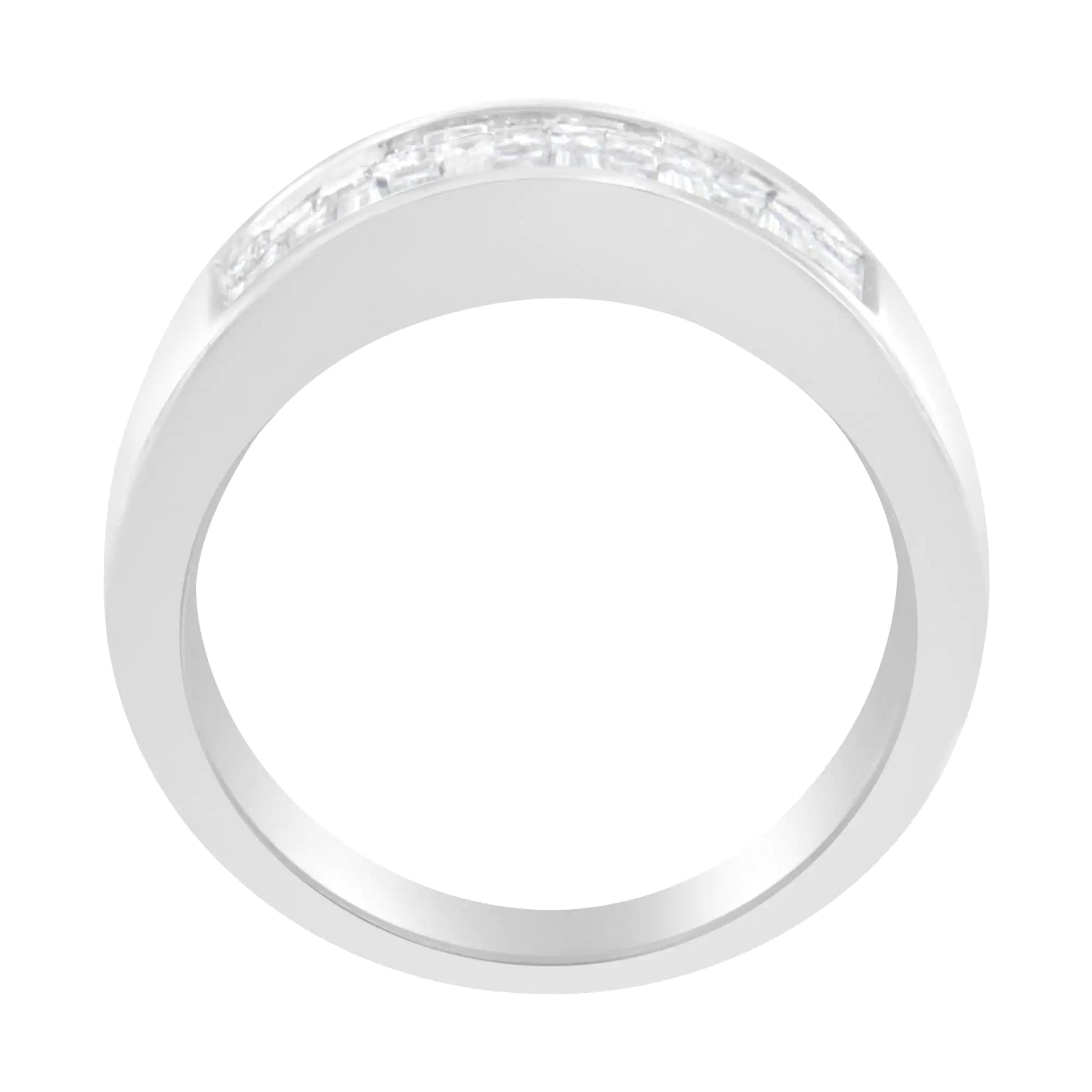 14K White Gold Princess and Baguette-cut Diamond Ring (1.0 Cttw, H-I Color, VS2-SI1 Clarity) WEM Support (www.WEM.support)