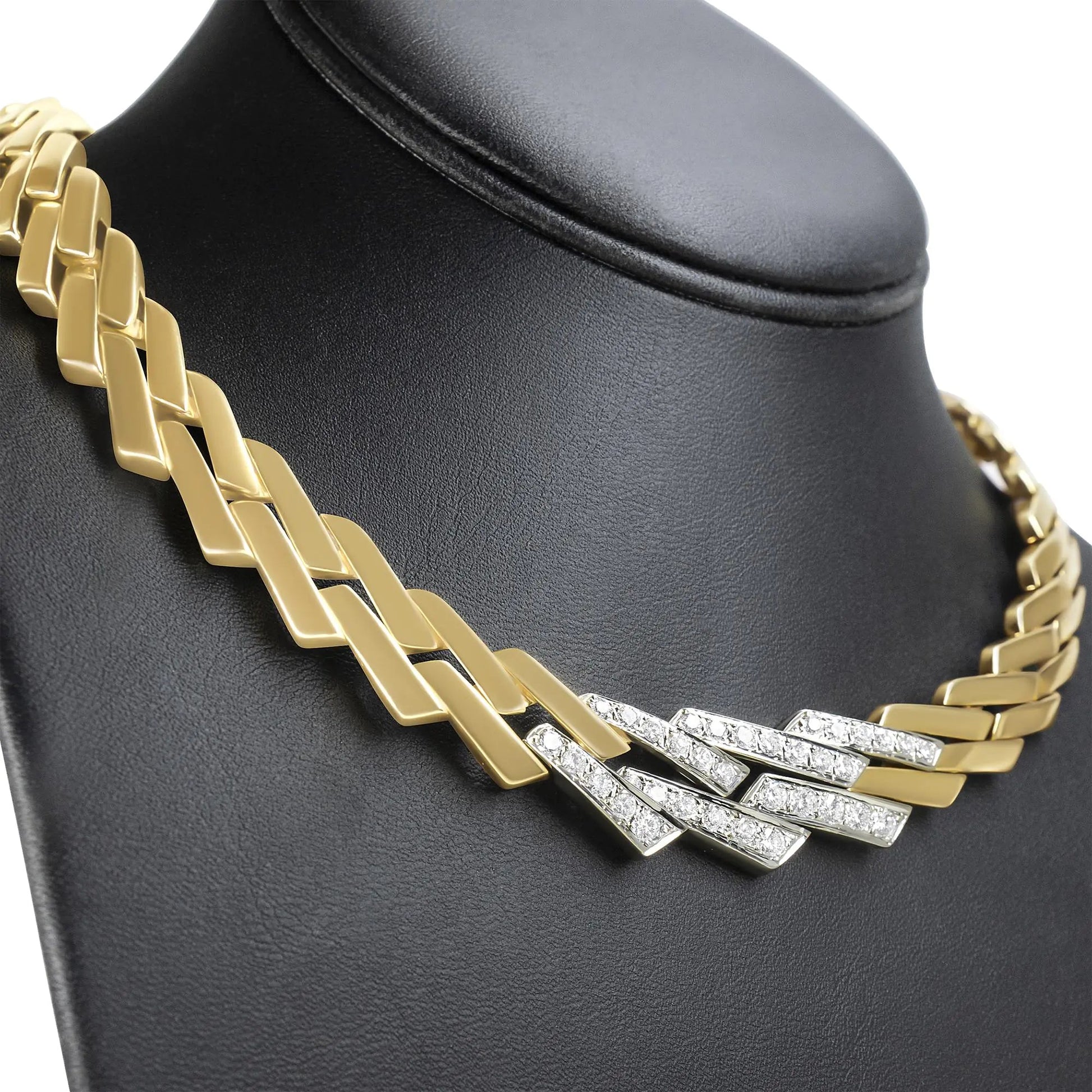 14k Yellow Gold 2 3/4 Cttw Pave Diamond Miami Cuban Curb Link Chain 16" Necklace (H-I Color, SI1-SI2 Clarity) WEM Support (www.WEM.support)