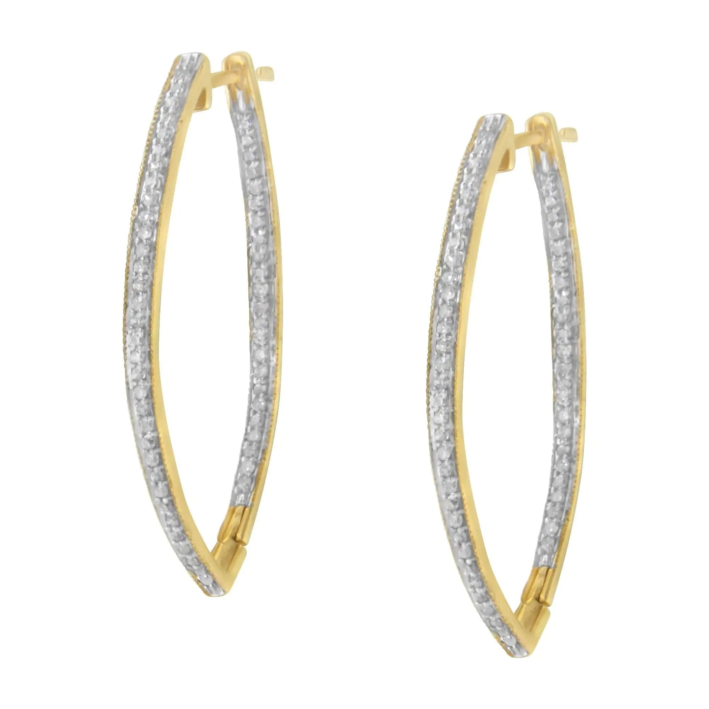 10k Yellow Gold Round Cut Diamond Earrings (1 cttw, I-J Color, I2-I3 Clarity) WEM Support (www.WEM.support)