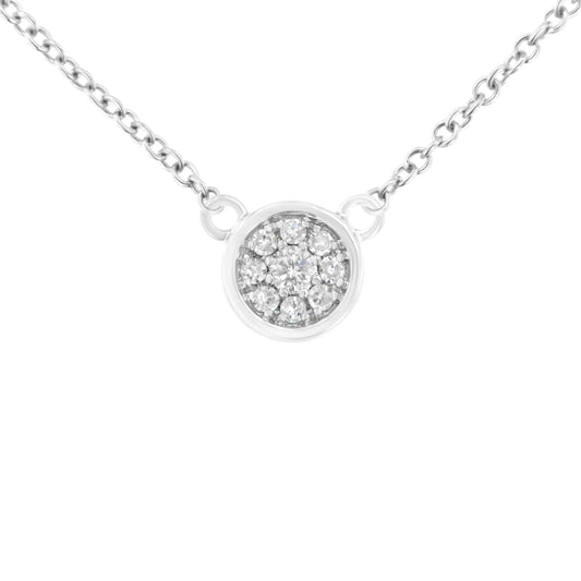 10K White Gold 1/4 Cttw Diamond Flower Pendant Necklace (I-J Color, I2-I3 Clarity) - Adjustable 16-18" chain WEM Support (www.WEM.support)