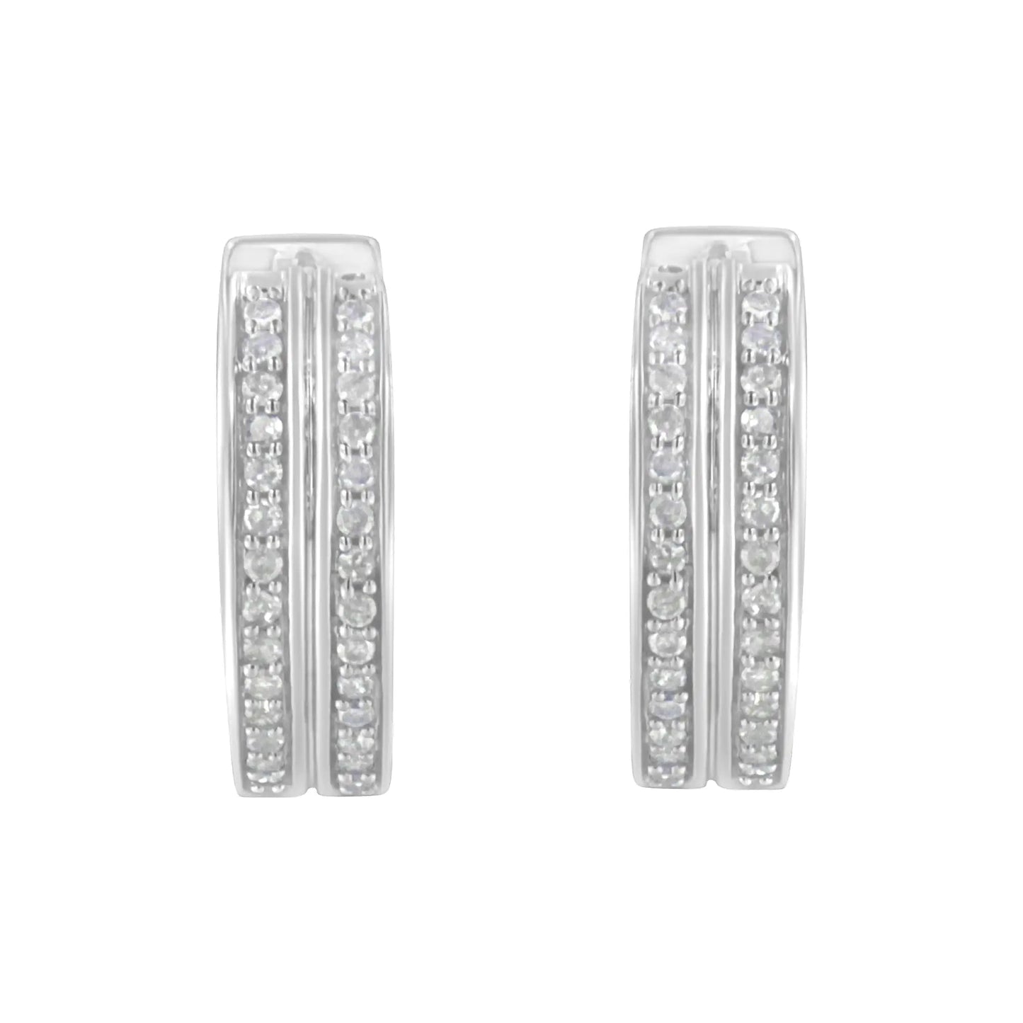 10K White Gold Diamond Hoop Earring (1/2 cttw, I-J Color, I2-I3 Clarity) WEM Support (www.WEM.support)