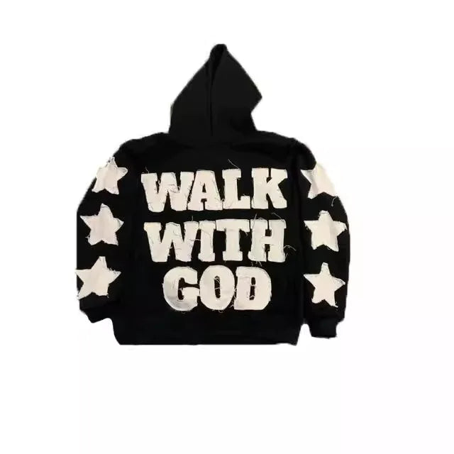 Star Letters Embroidered Hoodie WEM Support (www.WEM.support)