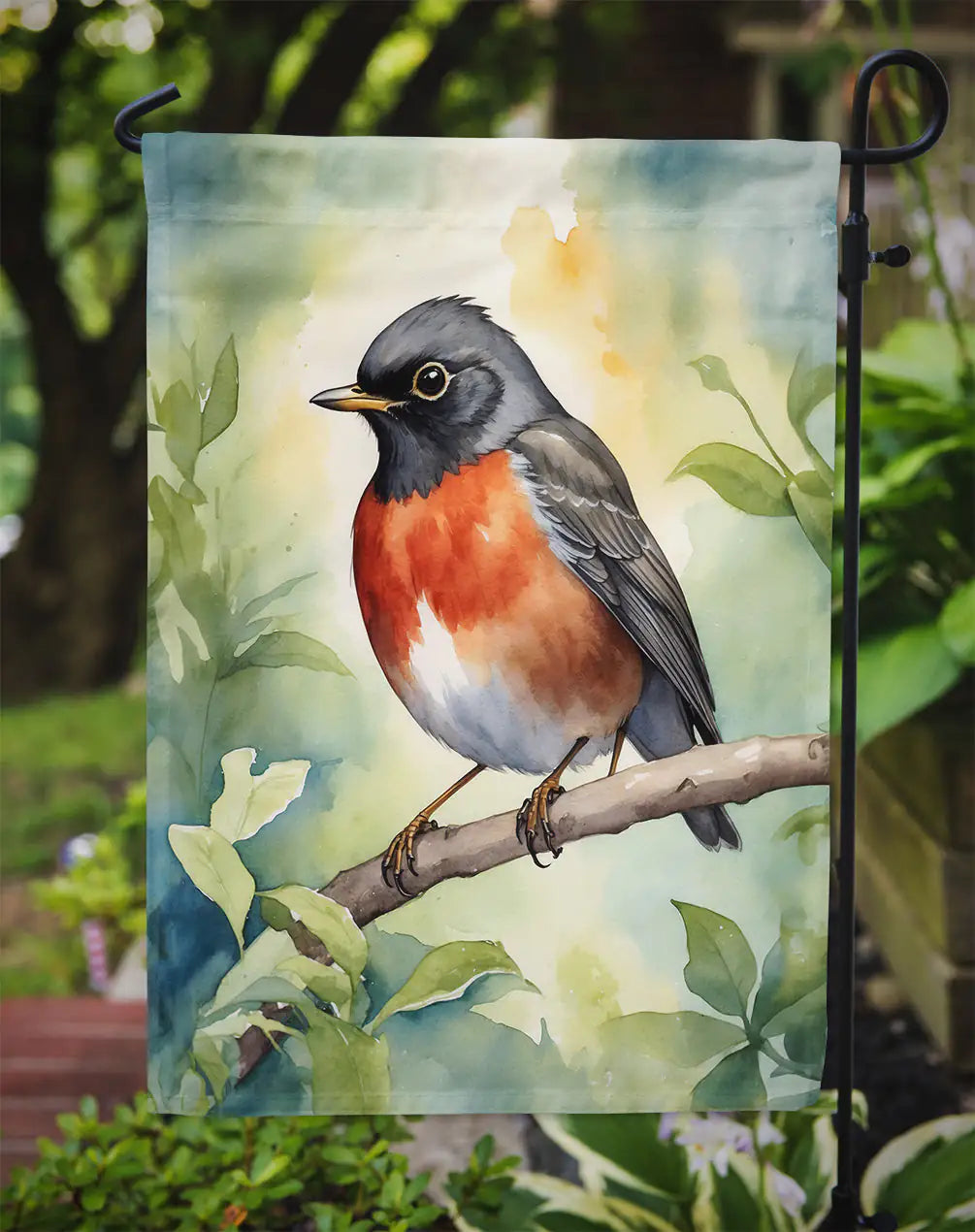 Wisconsin American Robin Garden Flag WEM Support (www.WEM.support)