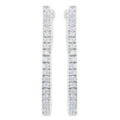 10KT White Gold 1/2 cttw Diamond Hoop Earrings (I-J, I2-I3) WEM Support (www.WEM.support)