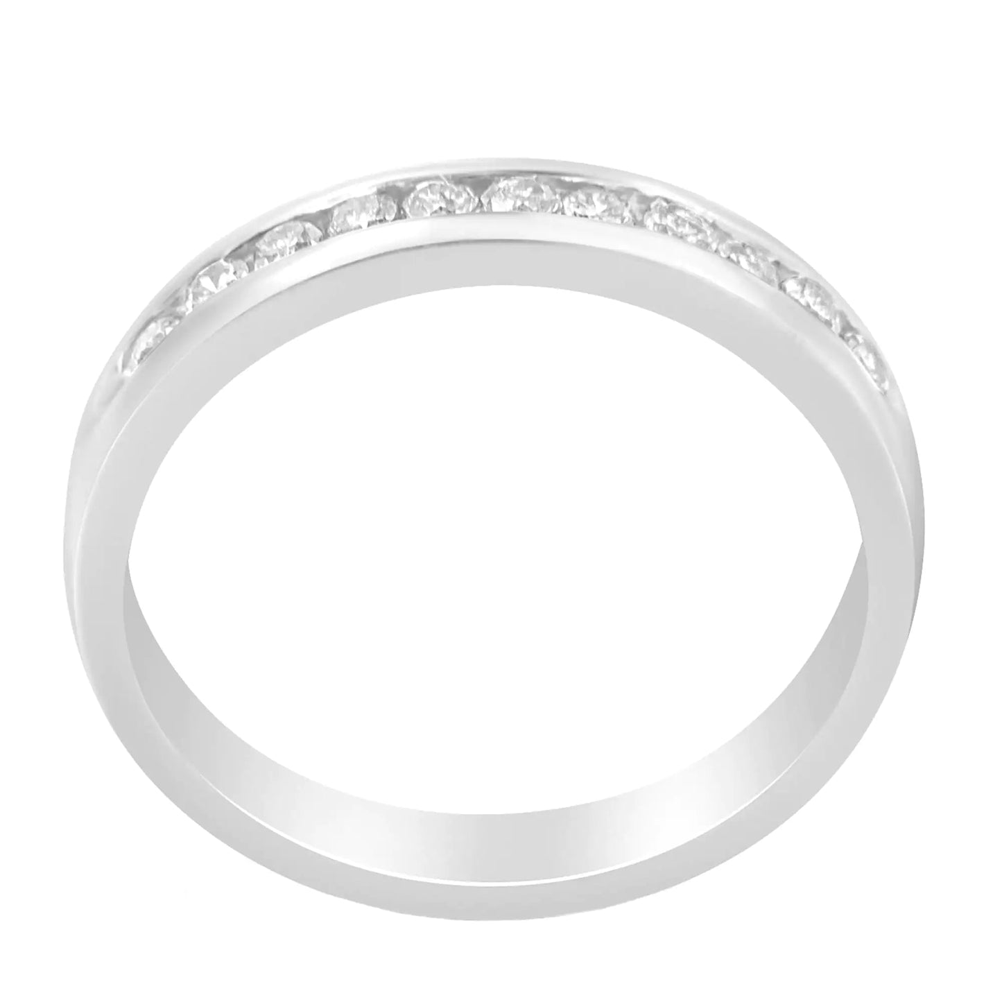18K White Gold 1/4 Cttw Channel Set Brilliant Round-Cut Diamond Classic 11 Stone Wedding Band Ring (E-F Color, I1-I2 Clarity) WEM Support (www.WEM.support)
