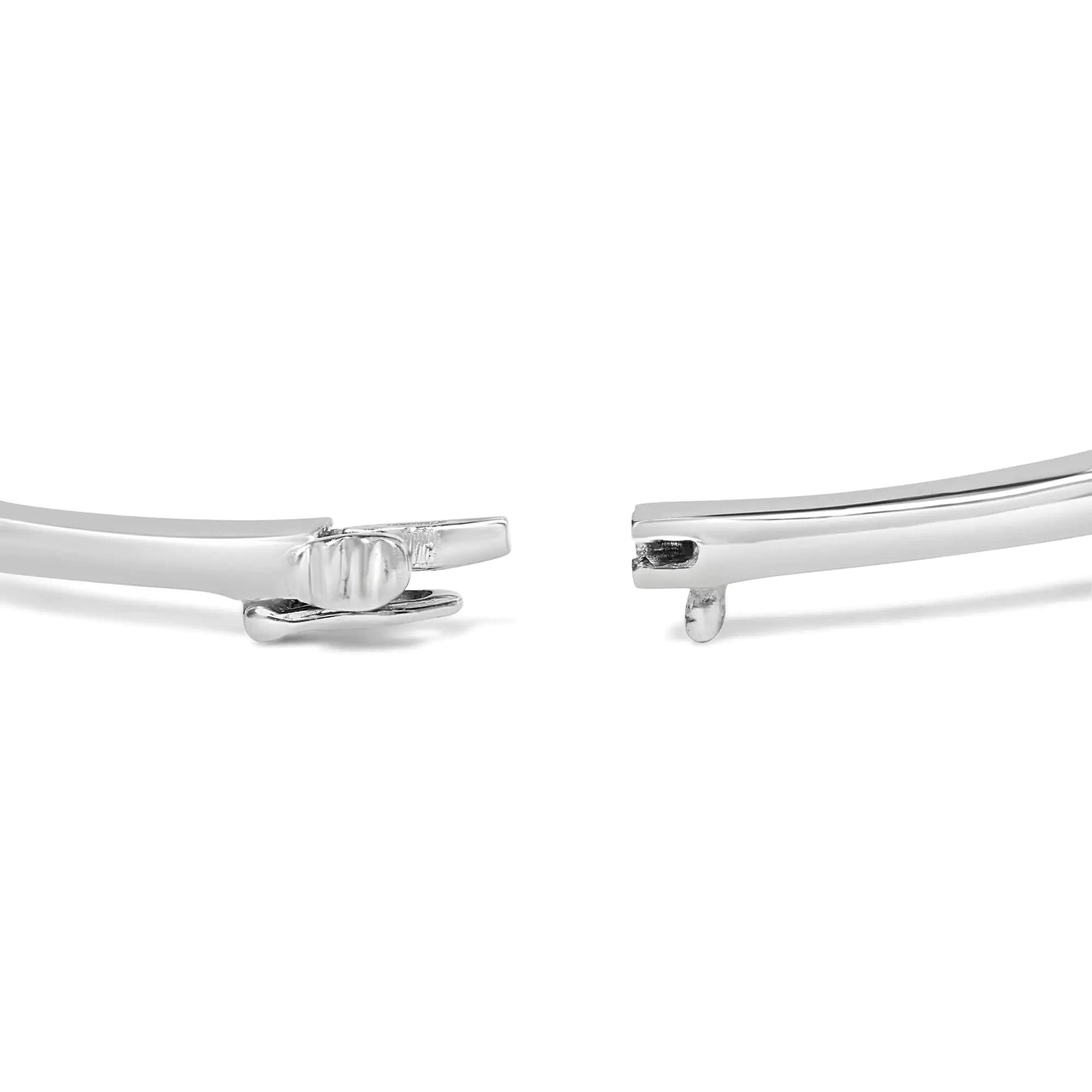 14K White Gold 2 5/8 Cttw Round Diamond 7 Stone Floral Cluster Link Bangle Bracelet (H-I Color, SI1-SI2 Clarity) - Fits Wrists up to 7.25" Inches WEM Support (www.WEM.support)