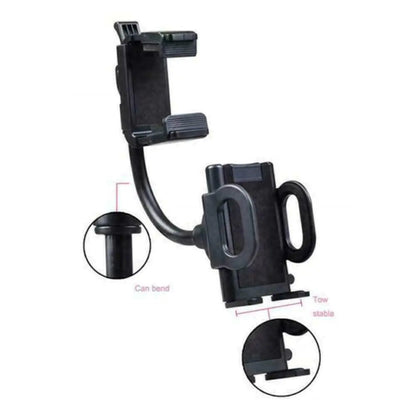 Universal 360° Car Rearview Mirror Mount Stand Holder Cradle For Cell Phone GPS WEM Support (www.WEM.support)