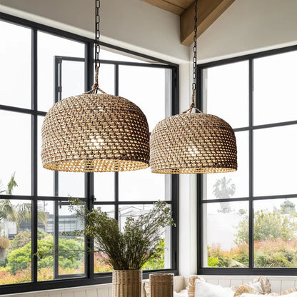 Vintage Hotel Homestay Bedroom Light Hemp Rope Woven Zen Tea Room