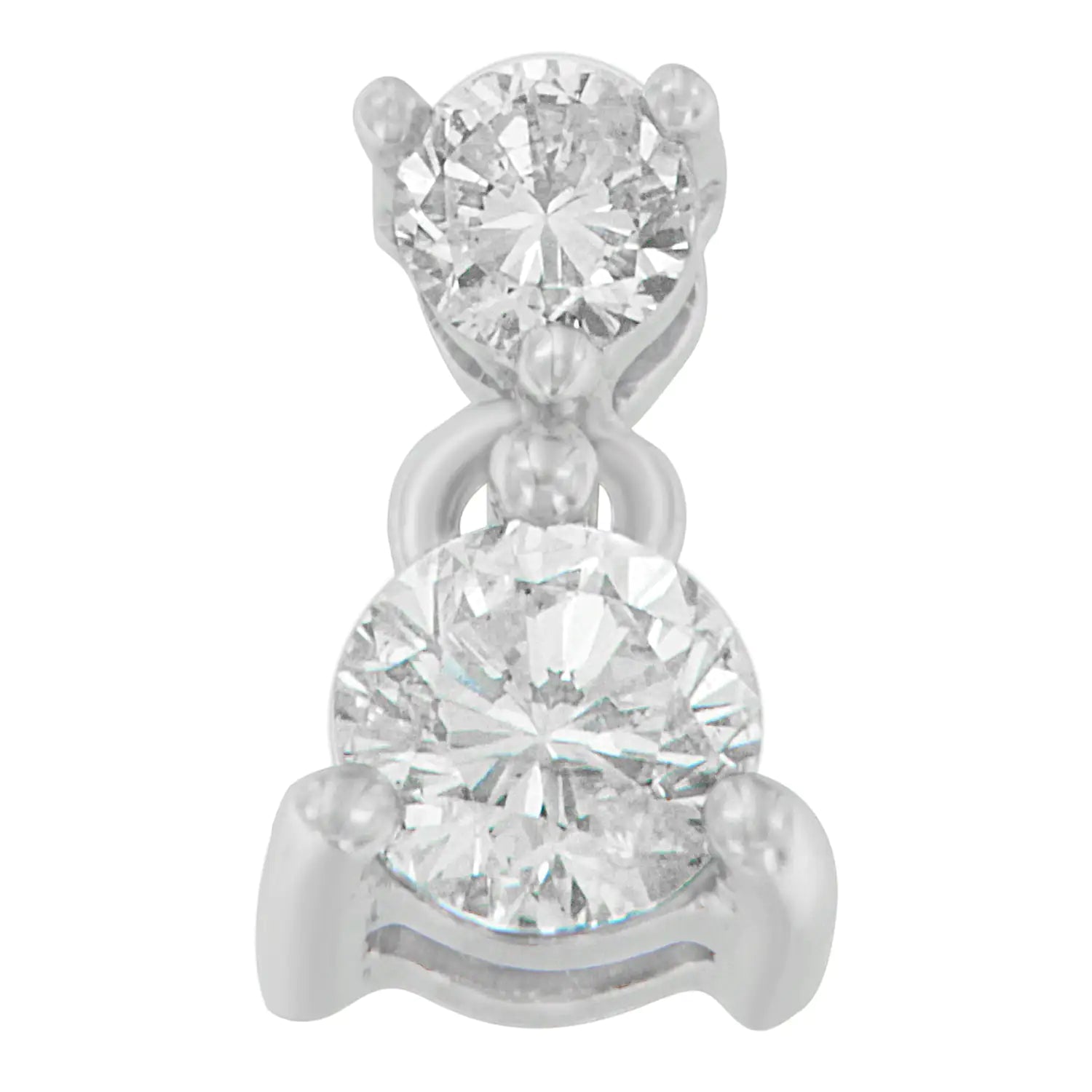 14K White Gold 1/2 cttw Round Cut Diamond Pendant Necklace (I-J, I1-I2) WEM Support (www.WEM.support)