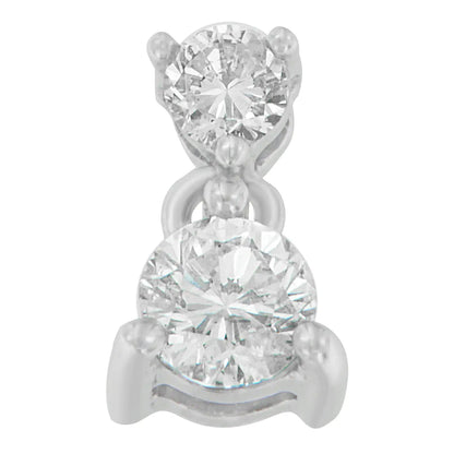 14K White Gold 1/2 cttw Round Cut Diamond Pendant Necklace (I-J, I1-I2) WEM Support (www.WEM.support)