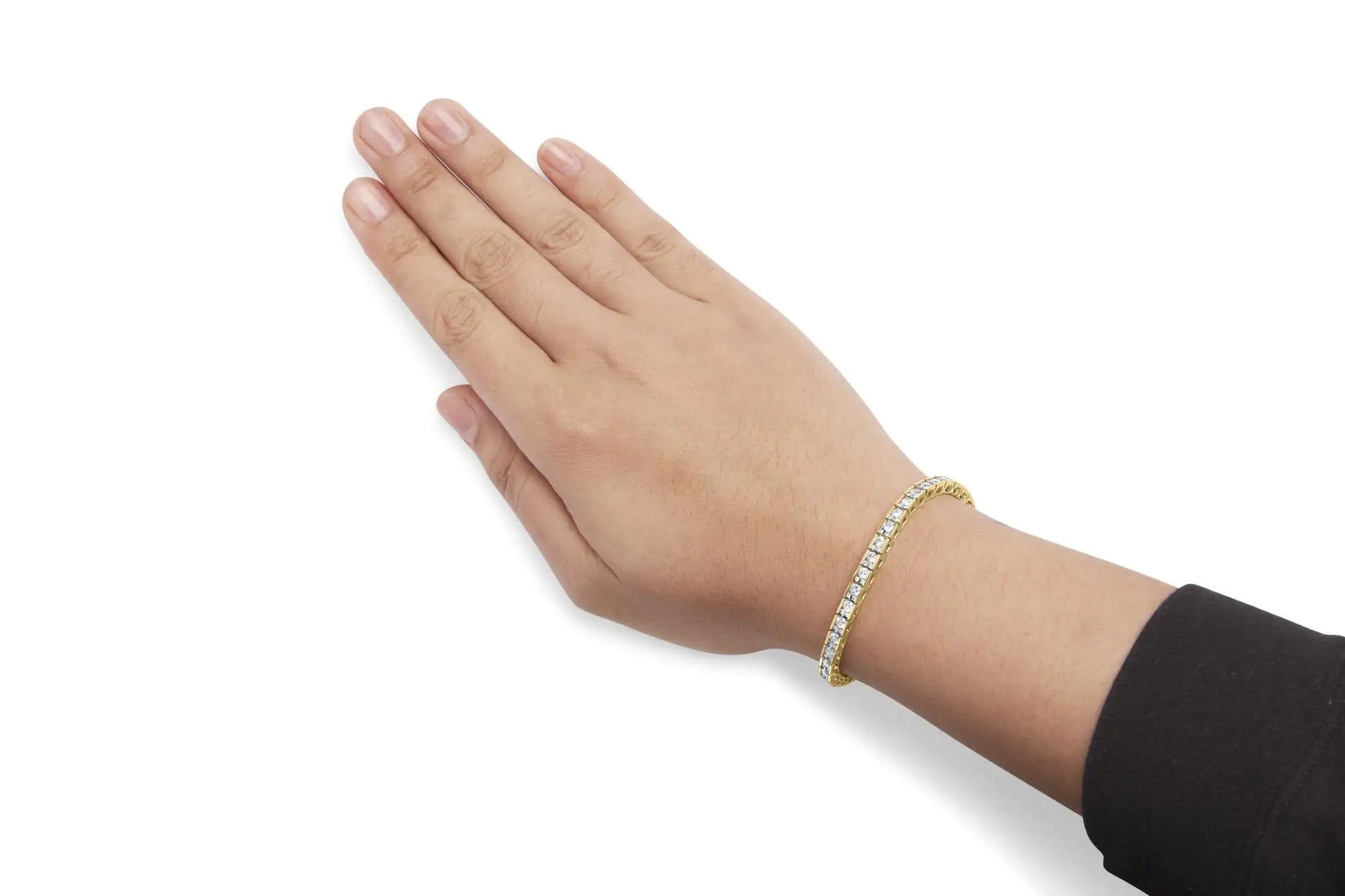 10K Yellow Gold 4.00 Cttw Channel Set Round Diamond Tennis 7" Bracelet (J-K Color, I1-I2 Clarity) WEM Support (www.WEM.support)