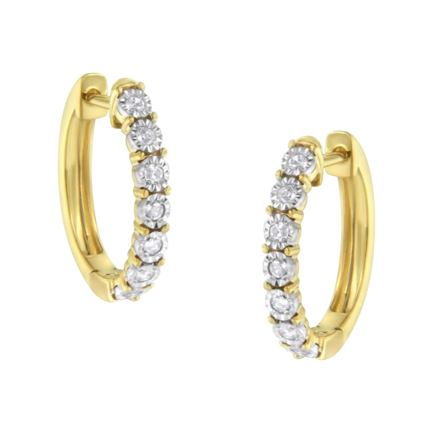 10KT Two-Toned Gold Diamond Hoop Earring (1/4 cttw, J-K Color, I2-I3 Clarity) WEM Support (www.WEM.support)