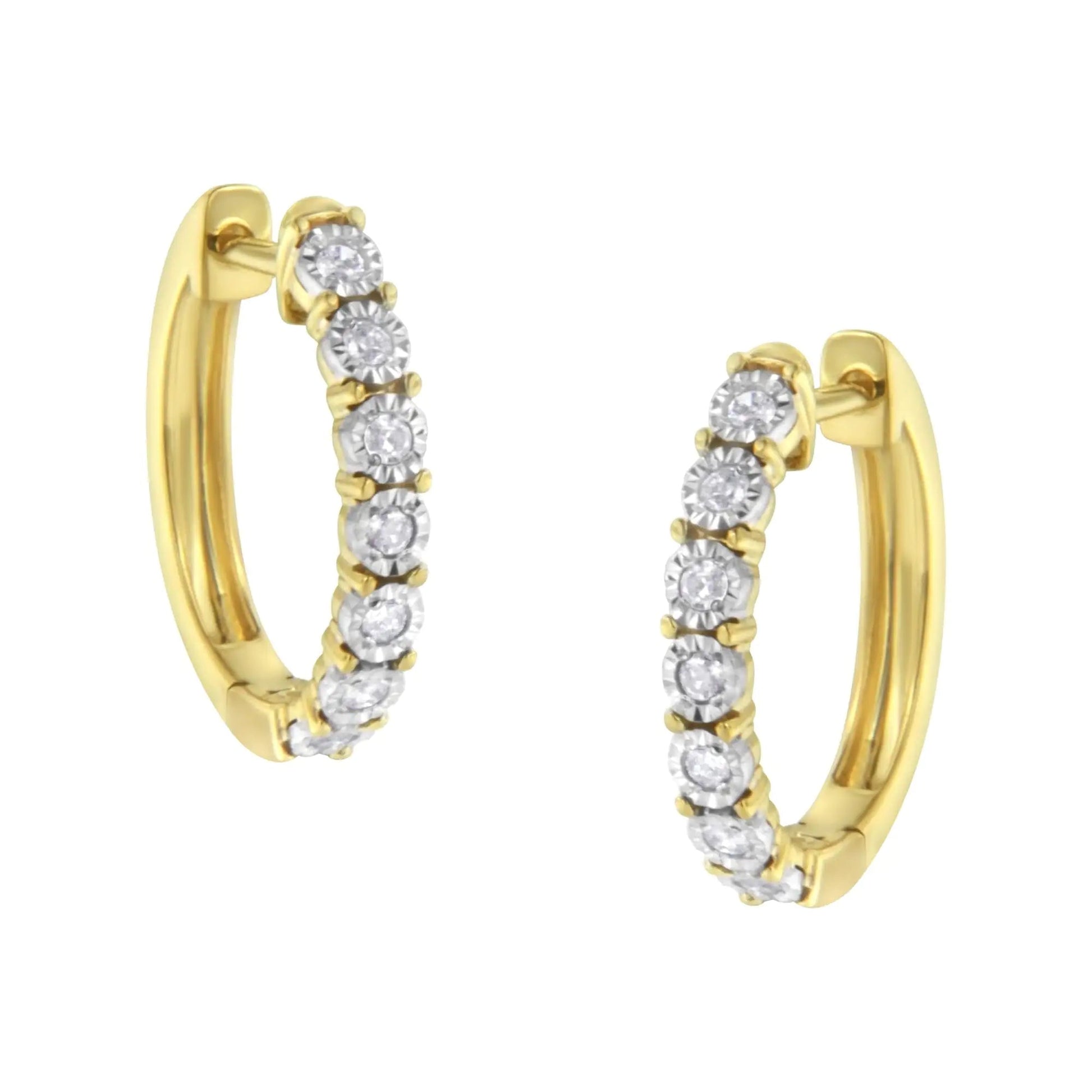 10KT Two-Toned Gold Diamond Hoop Earring (1/4 cttw, J-K Color, I2-I3 Clarity) WEM Support (www.WEM.support)