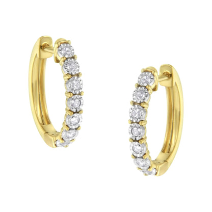 10KT Two-Toned Gold Diamond Hoop Earring (1/4 cttw, J-K Color, I2-I3 Clarity) WEM Support (www.WEM.support)