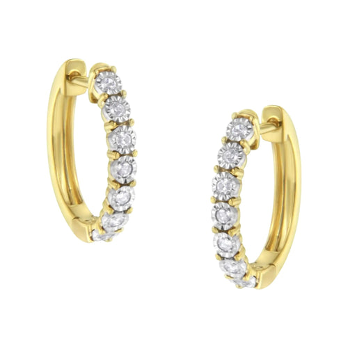 10KT Two-Toned Gold Diamond Hoop Earring (1/4 cttw, J-K Color, I2-I3 Clarity) WEM Support (www.WEM.support)