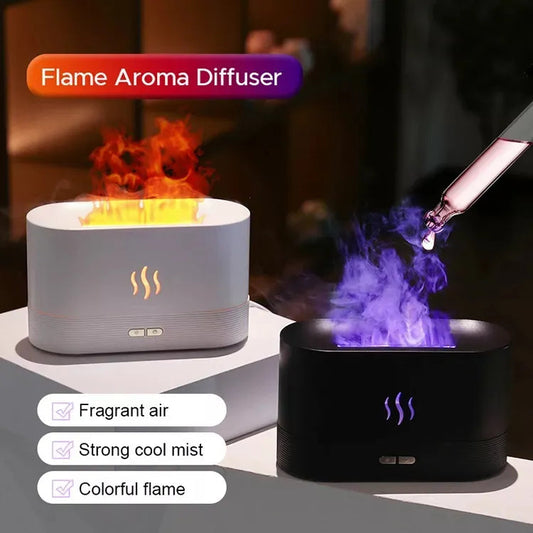 2022 USB Flame Humidifier & LED Diffuser HejK.com