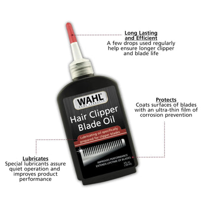 Wahl Premium Hair Clipper Blade Lubricating Oil for Clippers, Trimmers, & Blade Corrosion for Rust Prevention – 4 Fluid Ounces – Model 3310-300A,Wahl Hair Clipper Oil My Store