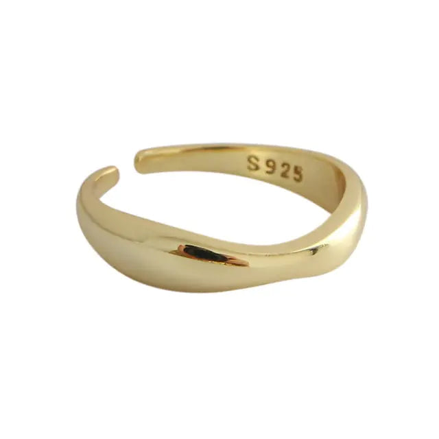 XIYANIKE Silver Color  Irregular Wave Rings WEM Support (www.WEM.support)