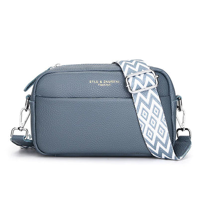 Women's Fashion Simple First Layer Leather One-shoulder Crossbody Bag WEM Support (www.WEM.support)