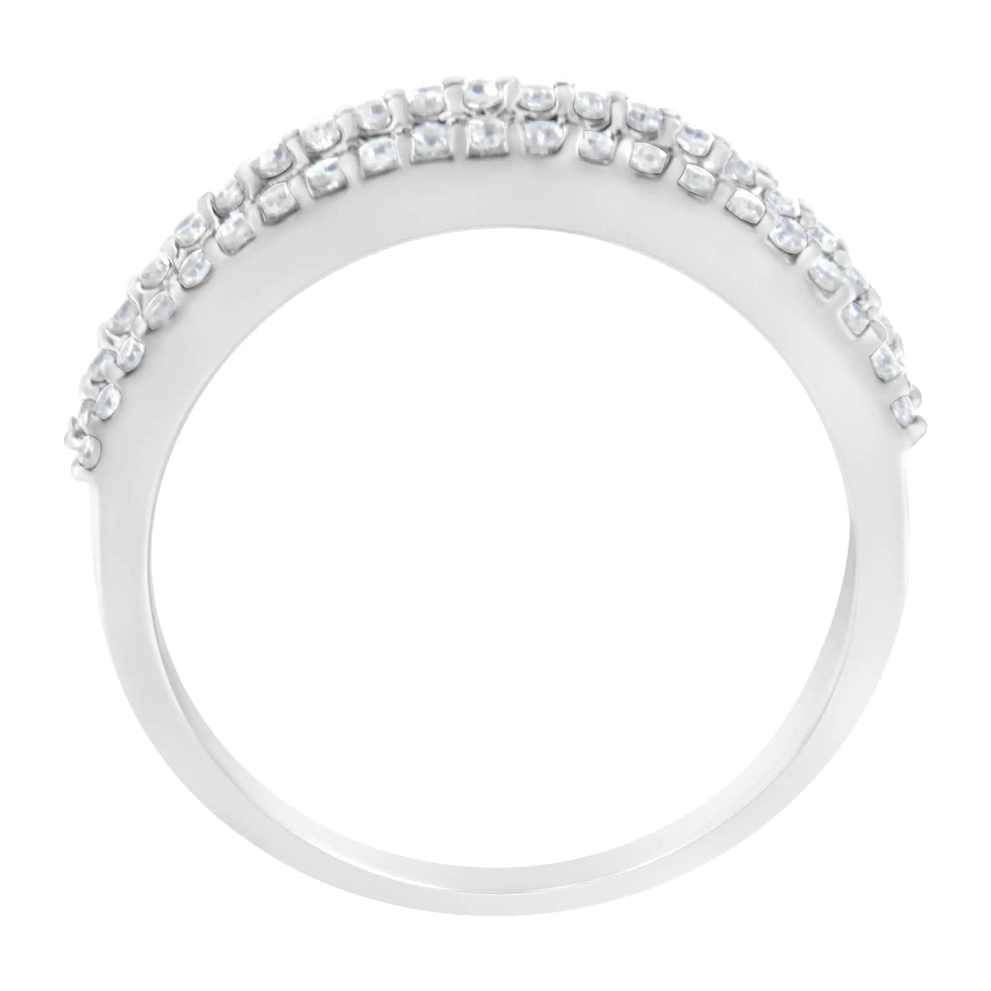 14KT White Gold 1/2 Cttw Diamond Modern Band Ring (H-I Color, SI2-I1 Clarity) WEM Support (www.WEM.support)