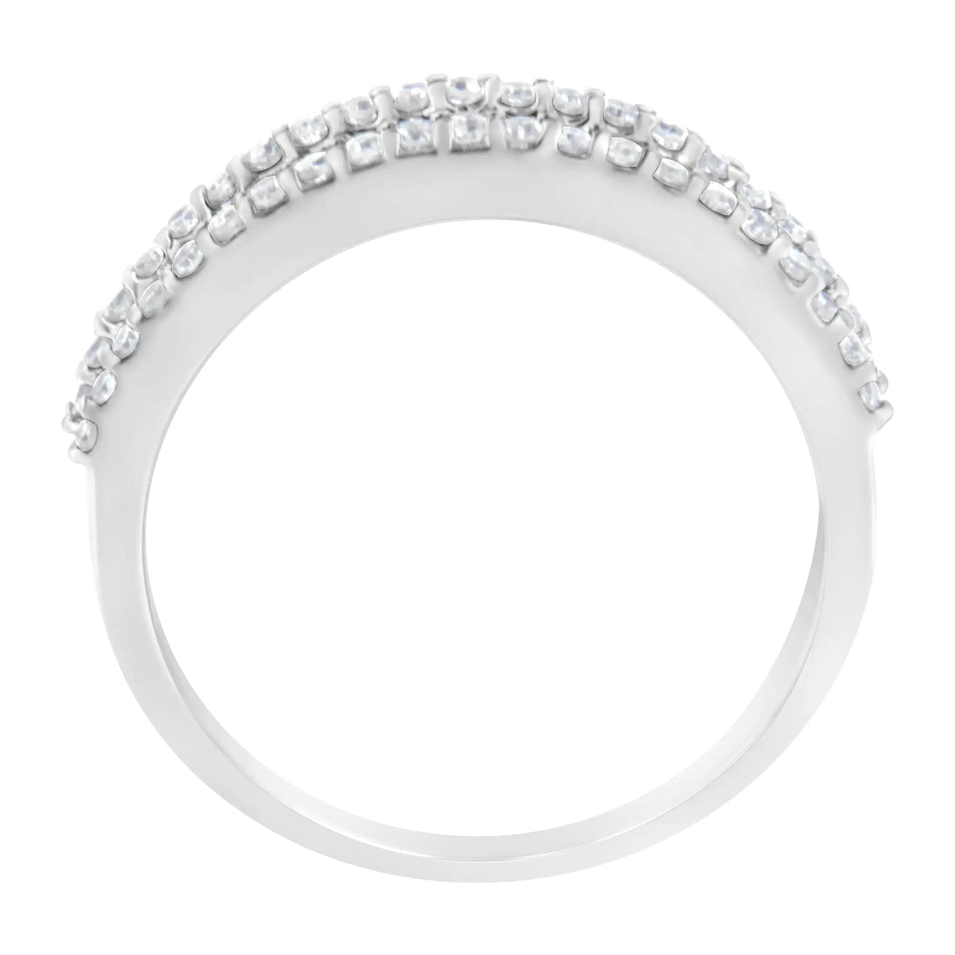14KT White Gold 1/2 Cttw Diamond Modern Band Ring (H-I Color, SI2-I1 Clarity) WEM Support (www.WEM.support)