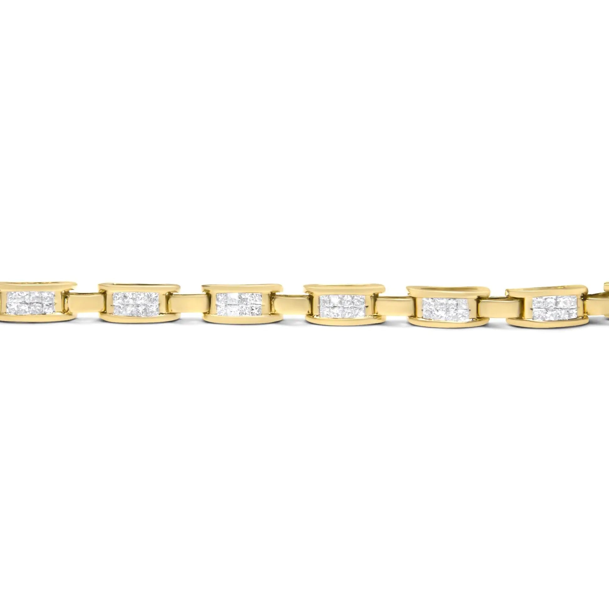 14K Yellow Gold Princess-Cut Diamond Links of Love Bracelet (2.00 cttw, H-I Color, SI2-I1 Clarity) WEM Support (www.WEM.support)