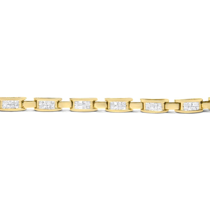 14K Yellow Gold Princess-Cut Diamond Links of Love Bracelet (2.00 cttw, H-I Color, SI2-I1 Clarity) WEM Support (www.WEM.support)