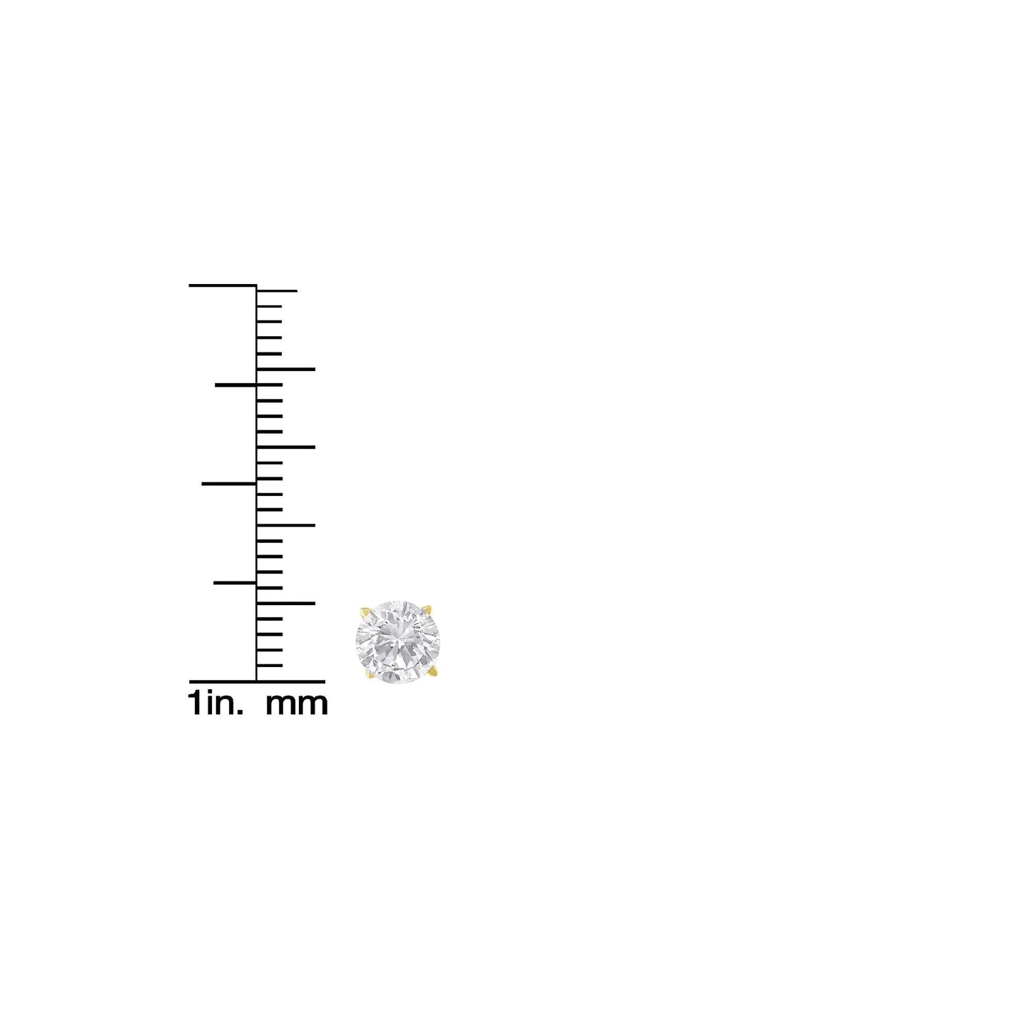 14K Yellow Gold 2.00 Cttw Round Brilliant-Cut Diamond Classic 4-Prong Stud Earrings with Screw Backs (H-I Color, I1-I2 Clarity) WEM Support (www.WEM.support)
