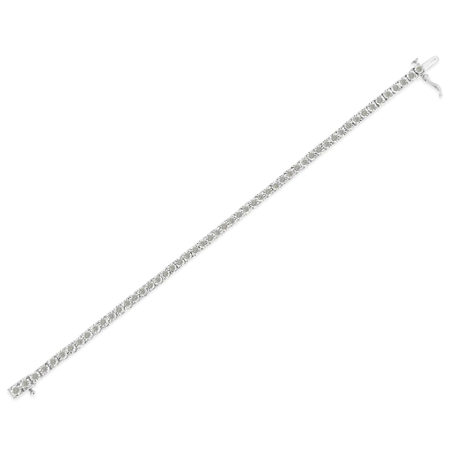 .925 Sterling Silver 3.0 Cttw Diamond Illusion-Set Miracle Plate Tennis Bracelet (I-J Color, I3 Clarity) - 7" WEM Support (www.WEM.support)
