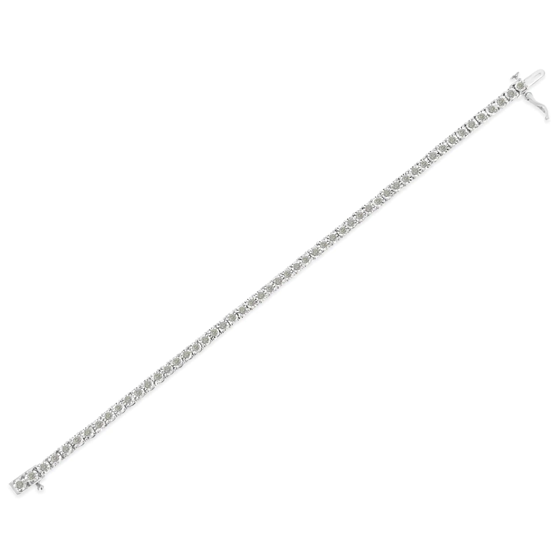 .925 Sterling Silver 3.0 Cttw Diamond Illusion-Set Miracle Plate Tennis Bracelet (I-J Color, I3 Clarity) - 7" WEM Support (www.WEM.support)
