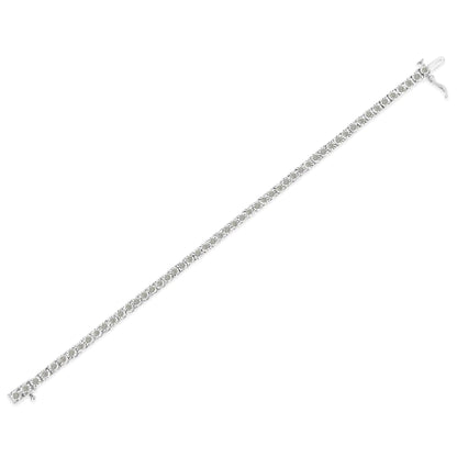 .925 Sterling Silver 3.0 Cttw Diamond Illusion-Set Miracle Plate Tennis Bracelet (I-J Color, I3 Clarity) - 7" WEM Support (www.WEM.support)