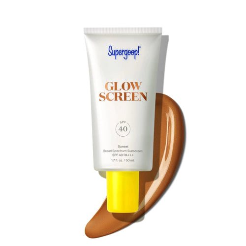 Supergoop! Glowscreen SPF 40, Sunset (Deep Bronze Glow) - 1.7 fl oz - Glowy Primer + Broad Spectrum Sunscreen - Helps Filter Blue Light - Boosts Hydration w/Hyaluronic Acid, Vitamin B5 & Niacinamide WEM Support (www.WEM.support)