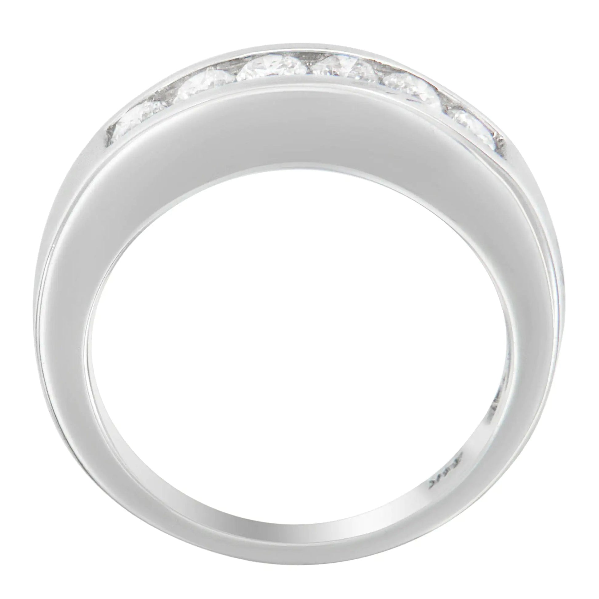 14K White Gold 3/4ct. TDW Diamond Channel Band Ring (H-I, I1-I2) WEM Support (www.WEM.support)